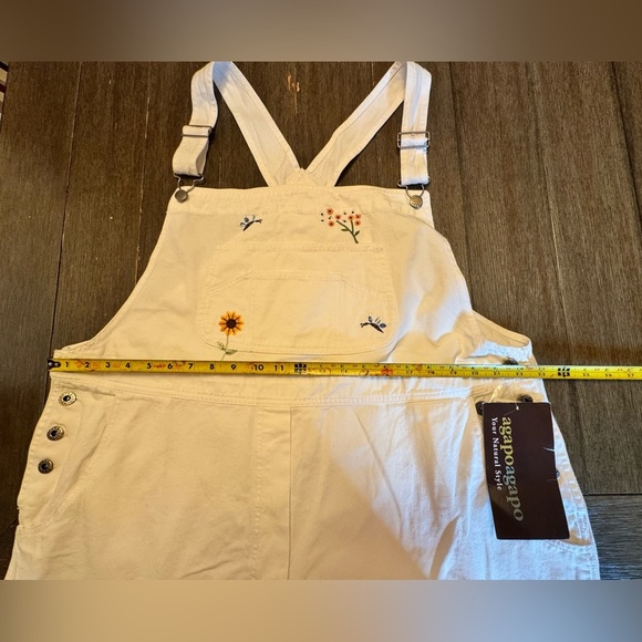 - AGAPO DENIM Vintage 90s Bib Capri Jean Overalls - Picture 6 of 14